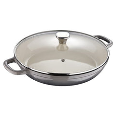 Masterpro Shallow Pot 30.5Cm Cast Iron Ind W/Lid Unique | BGMP-3832