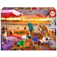 Educa 20312 - Beach Puppies at Sunset 1000-Piece Jigsaw Puzzle | 20312
