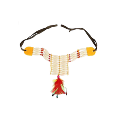 Halloween Tribal Beaded Necklace with Feathers | ALPJ9140