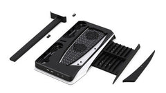 Porodo Gaming Multi-Function PS5 and Headphone Cooling and Charging Hub - Black/White| PDX116