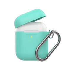 Promate Slim Silicon case for Apple Airpods with Carabiner Hook - Green | GRIPCASE