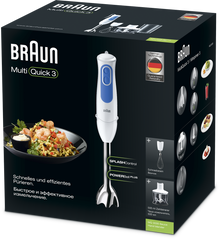 Braun Multiquick 3 Sauce Hand Blender, 700W, White | MQ3035