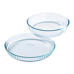 Pyrex Cake Pans Set of 2 Borosilicate Glass 26cm & 28cm | 279124