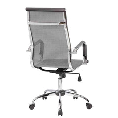 Valencia High-Back Office Chair Grey Chrome Frame | VL 301H