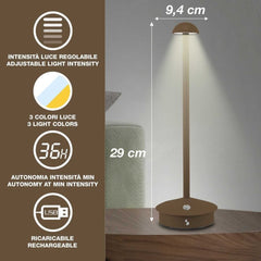 Beper Rechargeable Touch Table Lamp Slim Corten | P207ILI155