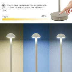 Beper Rechargeable Table Lamp Slim Light Grey | P207ILI152