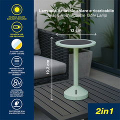 Beper Helia Solar & Rechargeable Table Lamp IP44 | P207ILO600