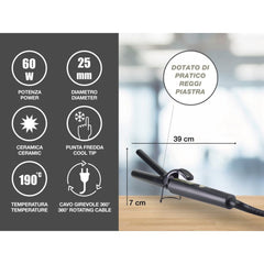 Beper Hair Curling Iron 25 mm Ceramic Coating | P301PIS002