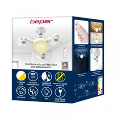 Beper Ceiling Fan with Light and Remote 30W | P206VEN612