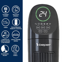 Beper Tower Fan Digital Remote Control 45W | P206VEN310