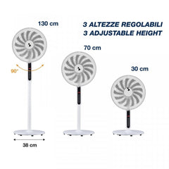Beper Deluxe Pedestal Fan Trio - 13 Blades With Remote Control | P206VEN154