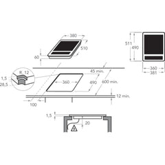 KitchenAid Induction Hob Black 38cm | KITWHOBYD238510