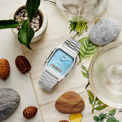 casio-3h-unisex-watch- Unisex Watch Silver Blue Dial | AQ-230A-2A1MQYDF