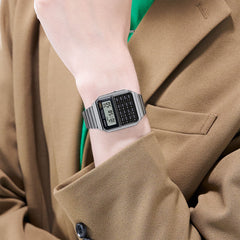 Casio Calculator Watch Silver Analog-Digital | CA-500WE-1ADF