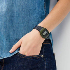 Casio Digital Watch Green Black Resin | F-91WM-3ADF
