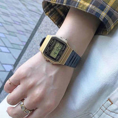 Casio Digital Watch Gold Black Resin | F-91WM-9ADF