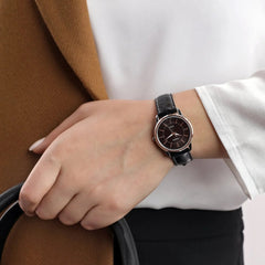 Casio casio-women-3h-watch- Women Watch Silver Black Leather | LTP-1303L-1AVDF