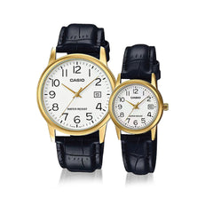 Casio casio-women-3h-watch- Women's Watch Gold Black Leather | LTP-V002GL-7B2UDF