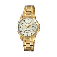 Casio casio-women-3h-watch- Women Watch Gold Stainless Steel | LTP-V004G-9BUDF