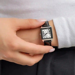 Casio casio-women-3h-watch- Women Watch Black Leather Silver Dial | LTP-V007L-7B1UDF