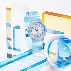 casio-unisex-3h-watch- Analog Watch Blue Resin Case | MQ-24S-2BDF