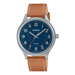 Casio Analog Mens Watch Blue Leather Band | MTP-B160L-2BVDF