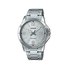 Casio Men 3H Watch Silver Stainless Steel | MTP-V004D-7B2UDF
