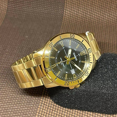 Casio casio-men-3h-watch- Men's Analog Watch Gold Black Dial | MTP-V004G-1CUDF