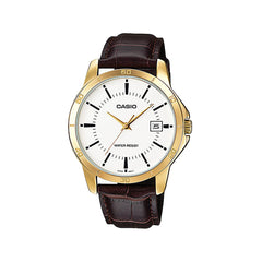 Casio casio-men-3h-watch- Men's Watch Gold 38mm Leather Band | MTP-V004GL-7AUDF