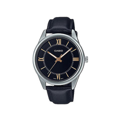 Casio Analog Watch Black Leather Silver Case | MTP-V005L-1B5UDF