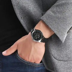 Casio casio-men-3h-watch- Men's Analog Watch Black Leather | MTP-V300L-1AUDF