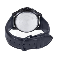 Casio casio-men-3h-watch- Men's Watch Black 45mm Leather Strap | MTP-VD01BL-1BVUDF