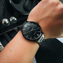 Casio Analog Watch Black Stainless Steel | MTP-VT01B-1BUDF