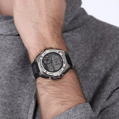 Casio Digital Watch Silver Resin Black Band | MWD-100H-1AVDF