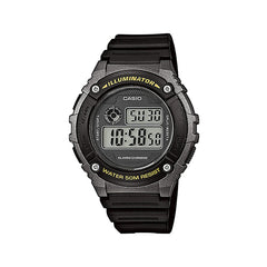 Casio Digital Watch Black Resin | W-216H-1BVDF