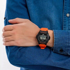 Casio Digital Watch White Resin Orange Band | W-219H-4AVDF