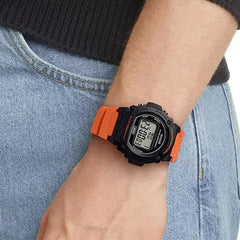 Casio Digital Watch White Resin Orange Band | W-219H-4AVDF