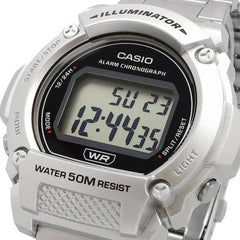 Casio Digital Watch Silver 48mm | W-219HD-1AVDF