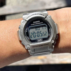 Casio Digital Watch Silver 48mm | W-219HD-1AVDF