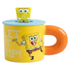 SpongeBob SquarePants Ceramic Mug with Silicone Lid and 3D Topper | ALSJ5012-2