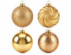 Christmas Ball Ornament Set 4pcs 10cm - Gold | AC13/5787(1004)