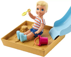 Barbie Skipper Babysitters Inc. Toddler Doll & Slide Sandbox Playset | FXG96
