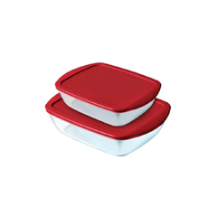 Pyrex Cook & Store Rectangular with Lid, Set of 2 - RD | 913S339