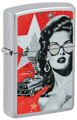 Zippo Glam Glasses Design High Polish Chrome Windproof Lighter | 46239