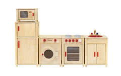 VIGA Kids Wooden Kitchen Set with Sink & Microwave - Educational Pretend Play Kitchen | 50997-1/2FSC