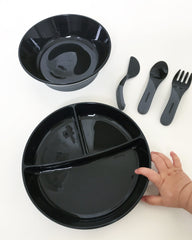 Twistshake Divided Plate 6+m , Black | 78178