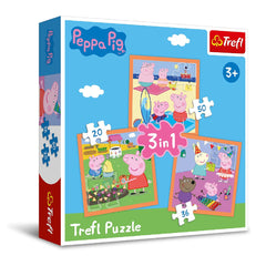 Trefl 3-in-1 Peppa Pig Puzzle - 20 to 50 Pcs | 34852