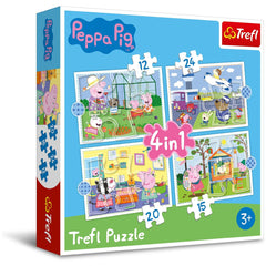 Trefl 4-in-1 Peppa Pig Holiday Memories Puzzle - 12-24 Pcs | 34359