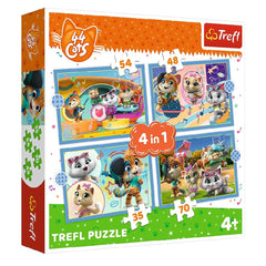 Trefl 4-in-1 44 Cats Figures Puzzle - 35-70 Pcs | 34612