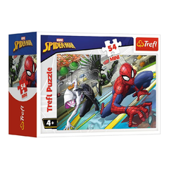 Trefl Spider-Man Time Puzzle - 54 قطعة صغيرة | 54164
